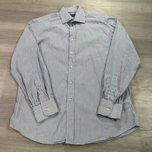 Camicissima Shirt Mens 15.5 Blue Stripe Regular Fit Cotton Long Sleeve